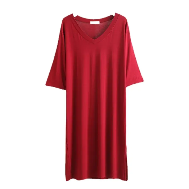 Women's Gray V-Neck Modal T-Shirt Large