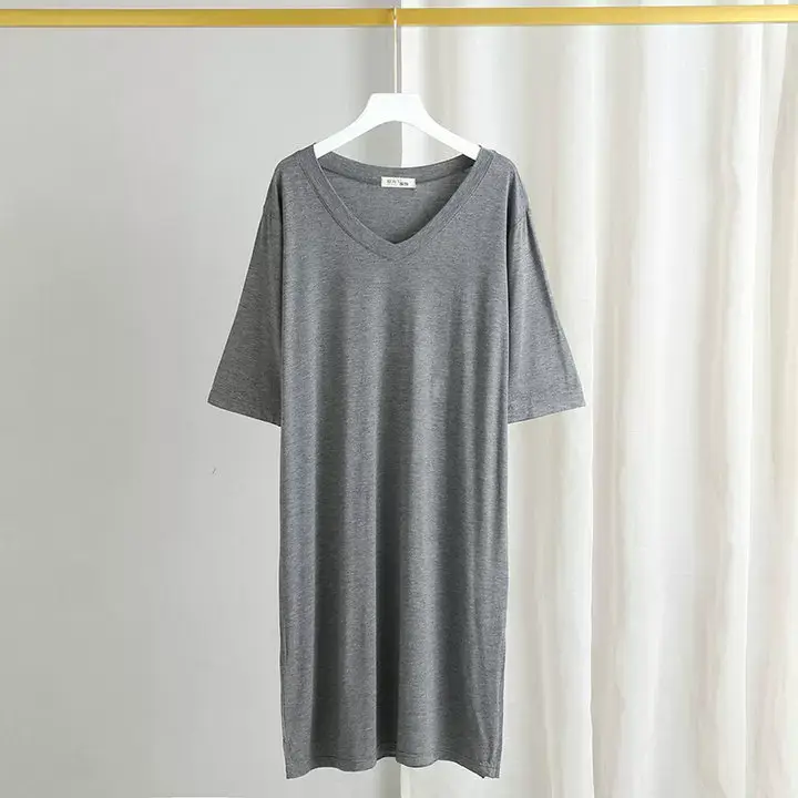 Women's Gray V-Neck Modal T-Shirt Large — feature 16