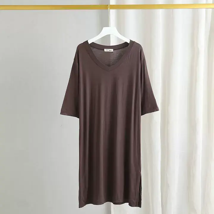 Women's Gray V-Neck Modal T-Shirt Large — feature 18