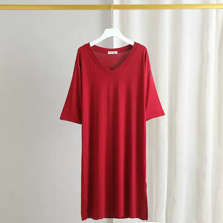 Women's Gray V-Neck Modal T-Shirt Large — feature 19