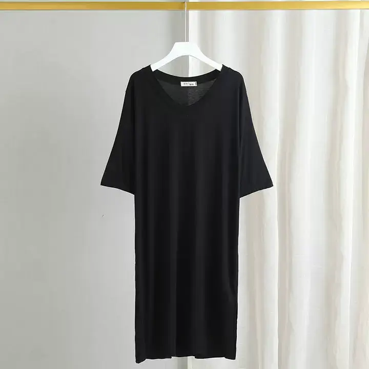 Women's Gray V-Neck Modal T-Shirt Large — feature 20