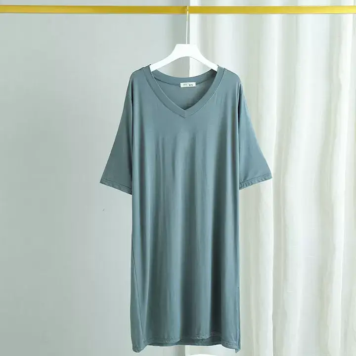 Women's Gray V-Neck Modal T-Shirt Large — feature 21