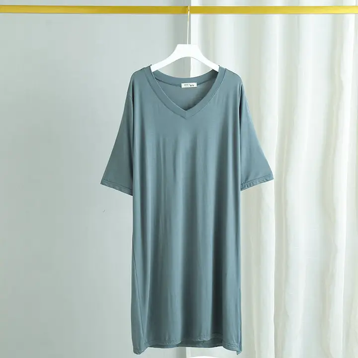 Women's Gray V-Neck Modal T-Shirt Large - Image 2