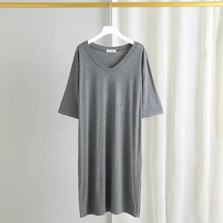Women's Gray V-Neck Modal T-Shirt Large - Image 4