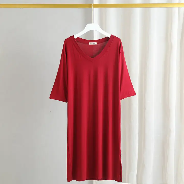 Women's Gray V-Neck Modal T-Shirt Large - Image 5