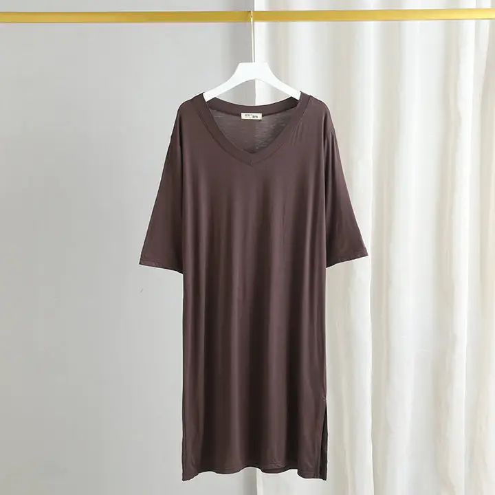 Women's Gray V-Neck Modal T-Shirt Large - Image 6