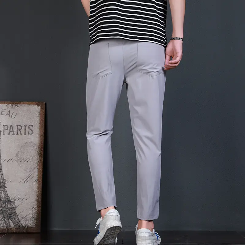 Men Grey Ankle Sweatpants Spring Autumn Loose Fit - Image 6