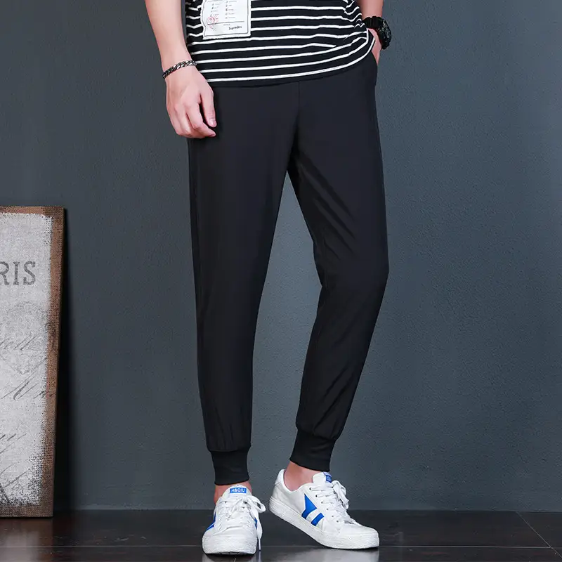Men Grey Ankle Sweatpants Spring Autumn Loose Fit - Image 7