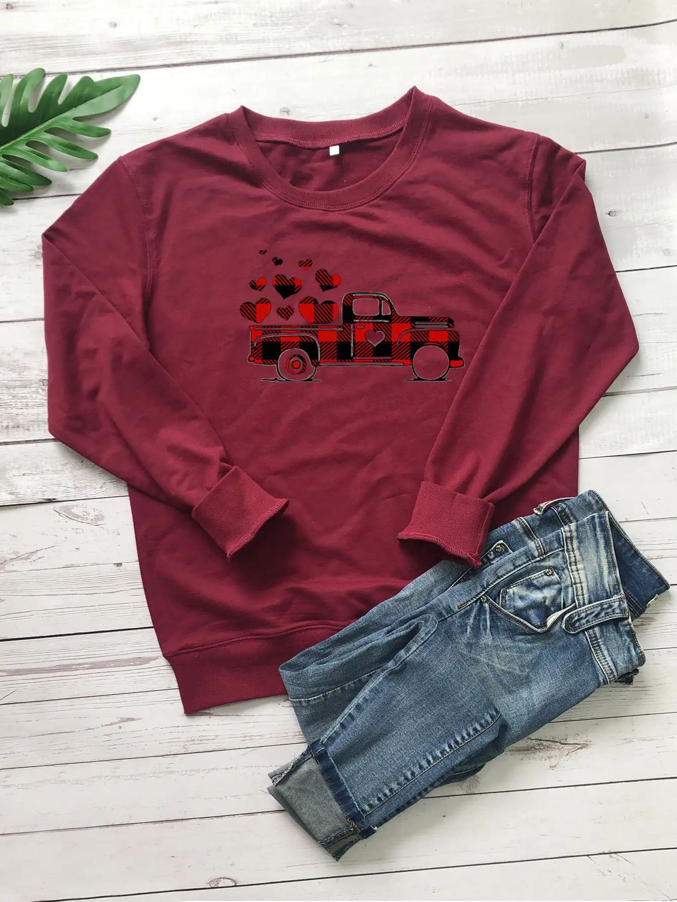 Valentine's Print Crewneck Sweatshirt White - Image 3