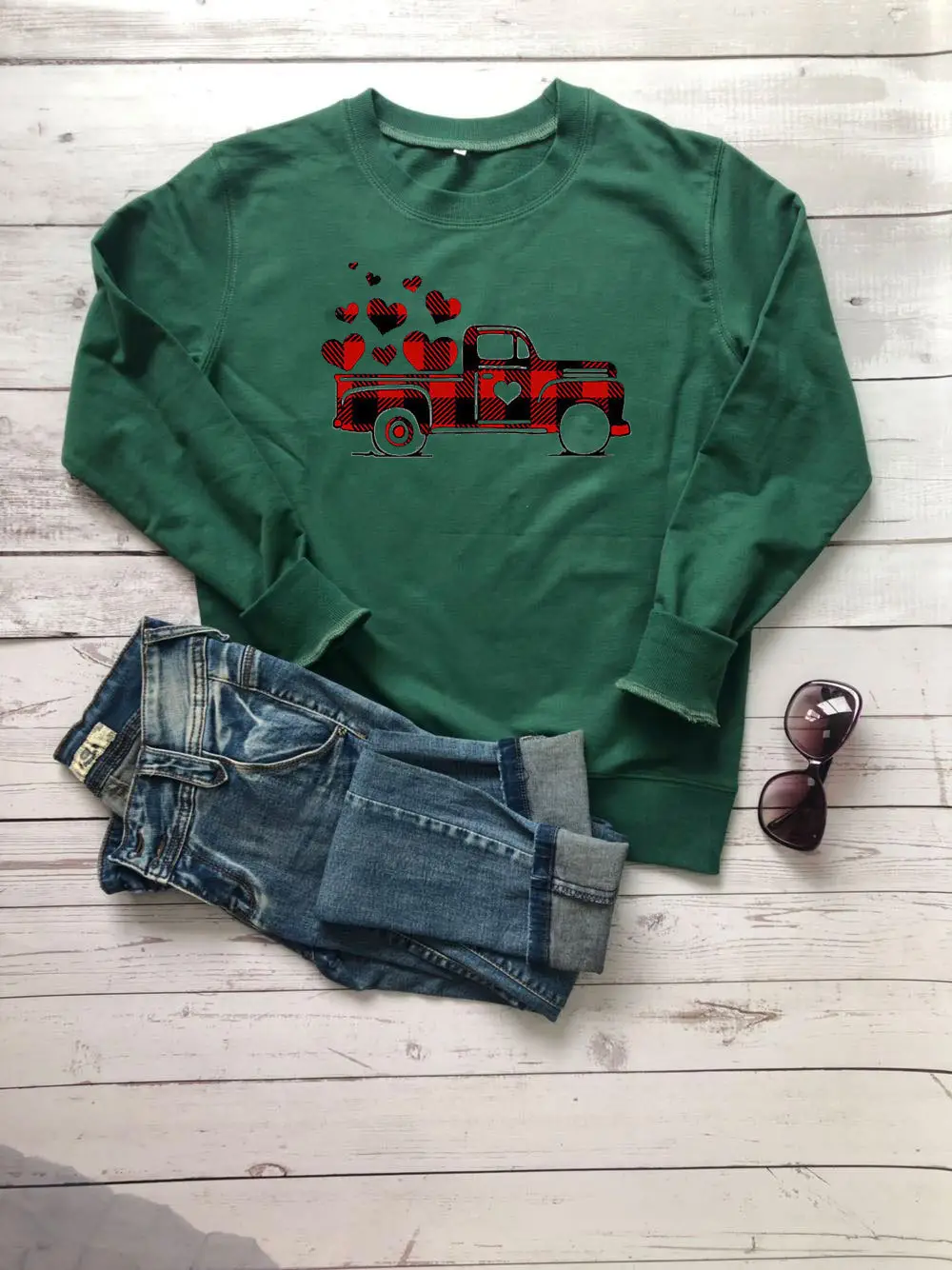 Valentine's Print Crewneck Sweatshirt White - Image 4
