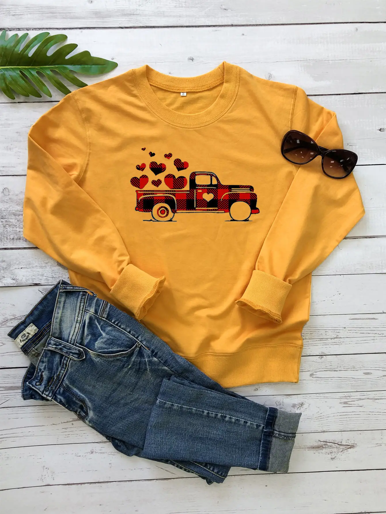 Valentine's Print Crewneck Sweatshirt White - Image 5