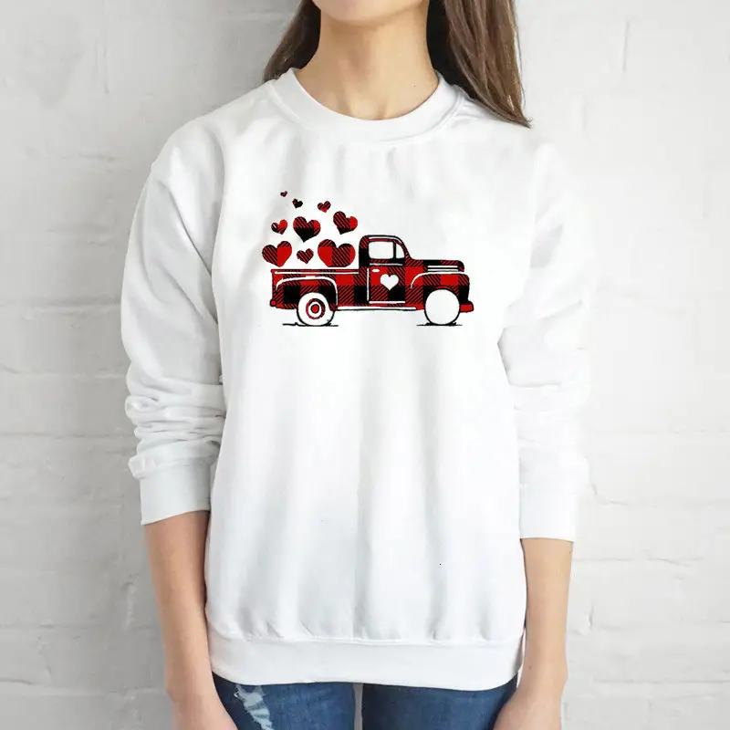 Valentine's Print Crewneck Sweatshirt White - Image 6