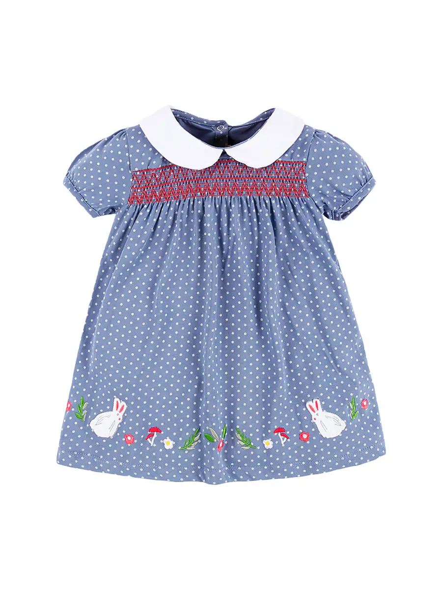 Girls Polka Dot Cotton Dress Short Sleeve Summer - Image 11