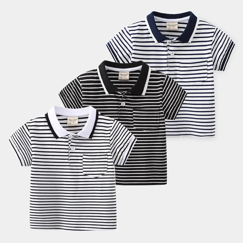 2023 Striped Hot Polo T-Shirt for Boys Men