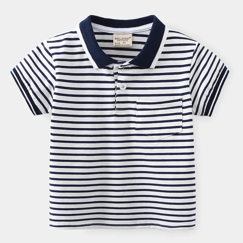 2023 Striped Hot Polo T-Shirt for Boys Men - Image 2