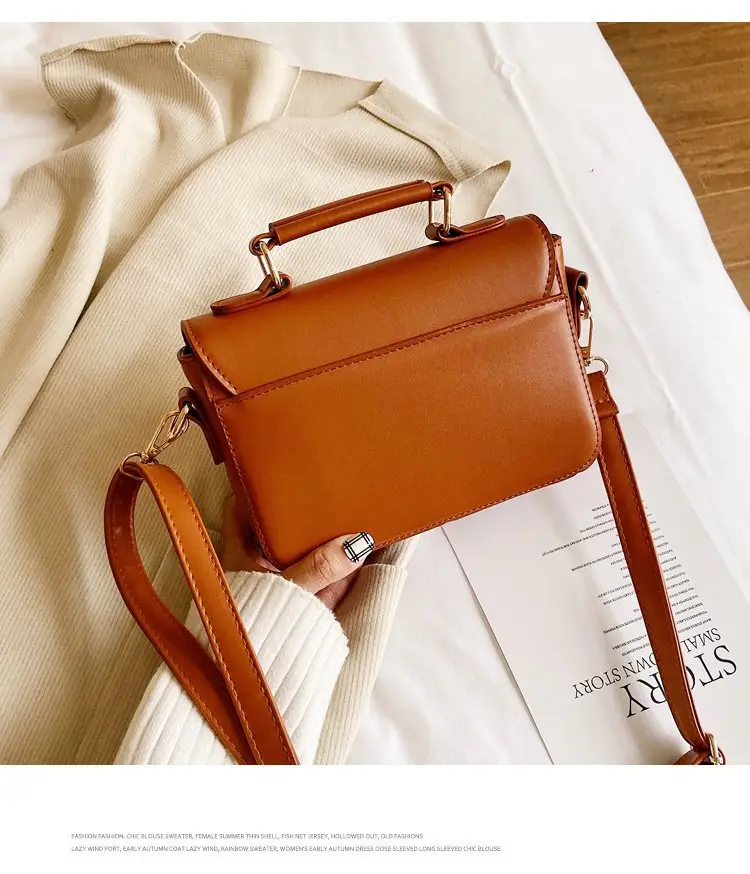 Piano Key Design Women's Shoulder Bag Brown White — feature 38