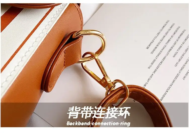 Piano Key Design Women's Shoulder Bag Brown White — feature 6