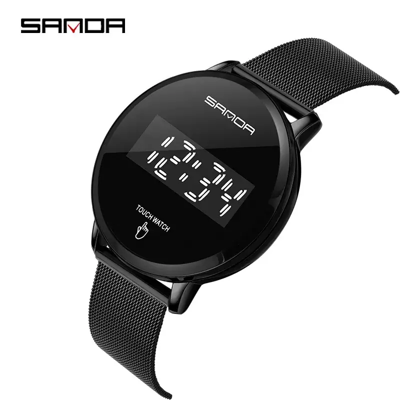 Sanda Men's Blue Digital Watch with Mesh Band - Image 2