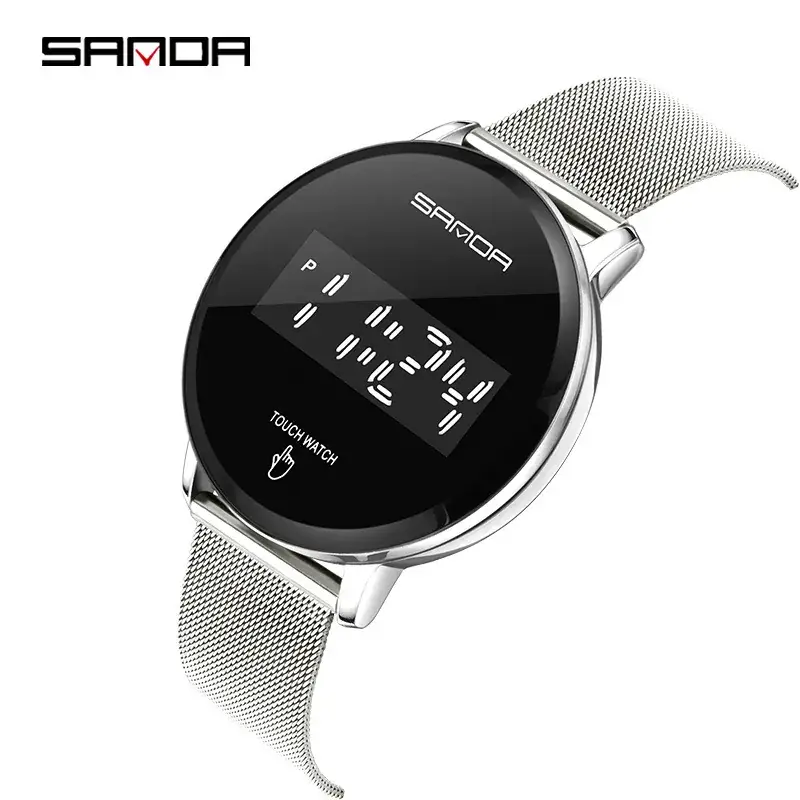 Sanda Men's Blue Digital Watch with Mesh Band - Image 3