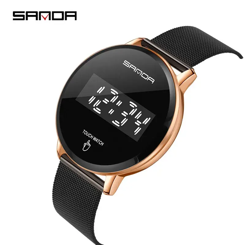 Sanda Men's Blue Digital Watch with Mesh Band - Image 5