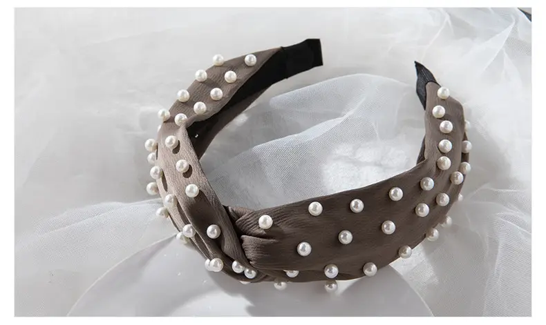 2022 Korea Hair Accessories Pearl Full Beads Cross Twist Headband — feature 22