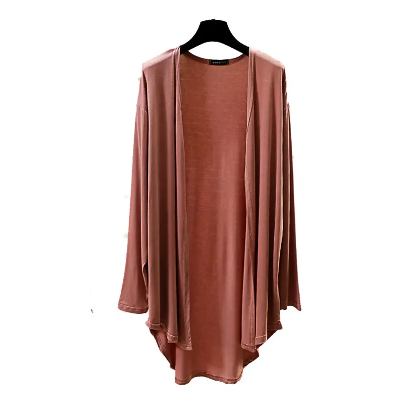 Women's Grey Long Sleeve Round Neck Cardigan Plus Size - Image 11