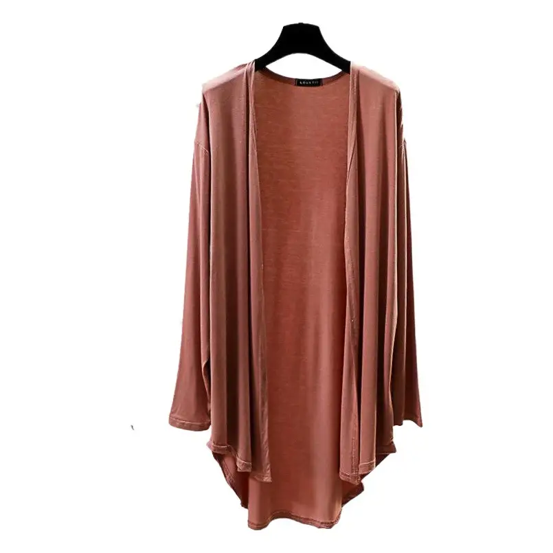 Women's Grey Long Sleeve Round Neck Cardigan Plus Size