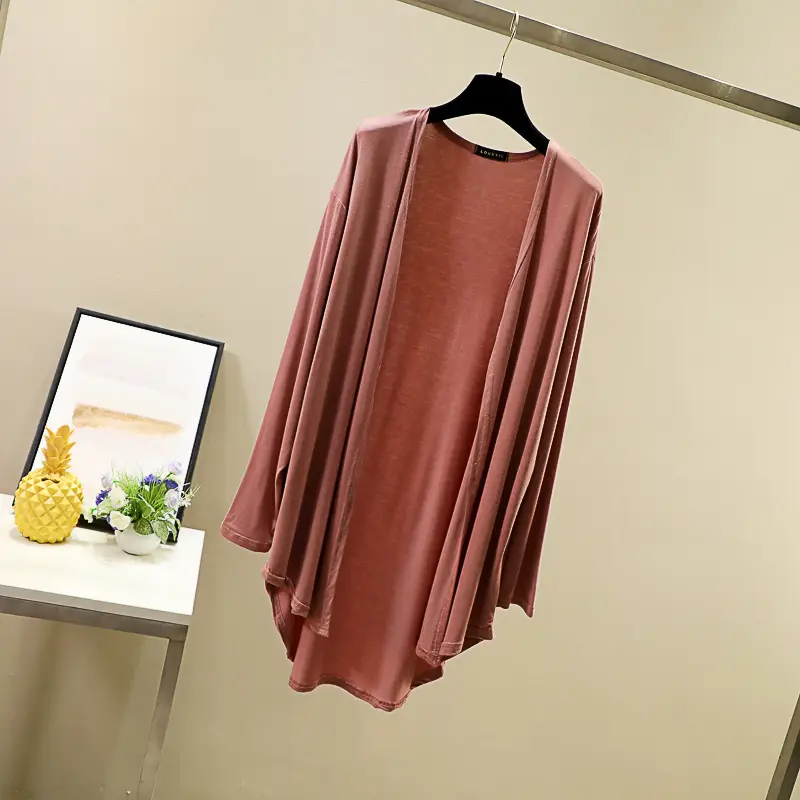 Women's Grey Long Sleeve Round Neck Cardigan Plus Size - Image 6