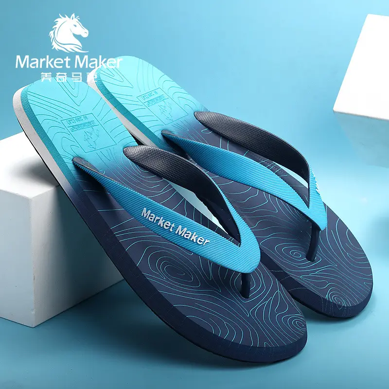Vietnamese Men's Blue Gradient Beach Flip Flops 2026