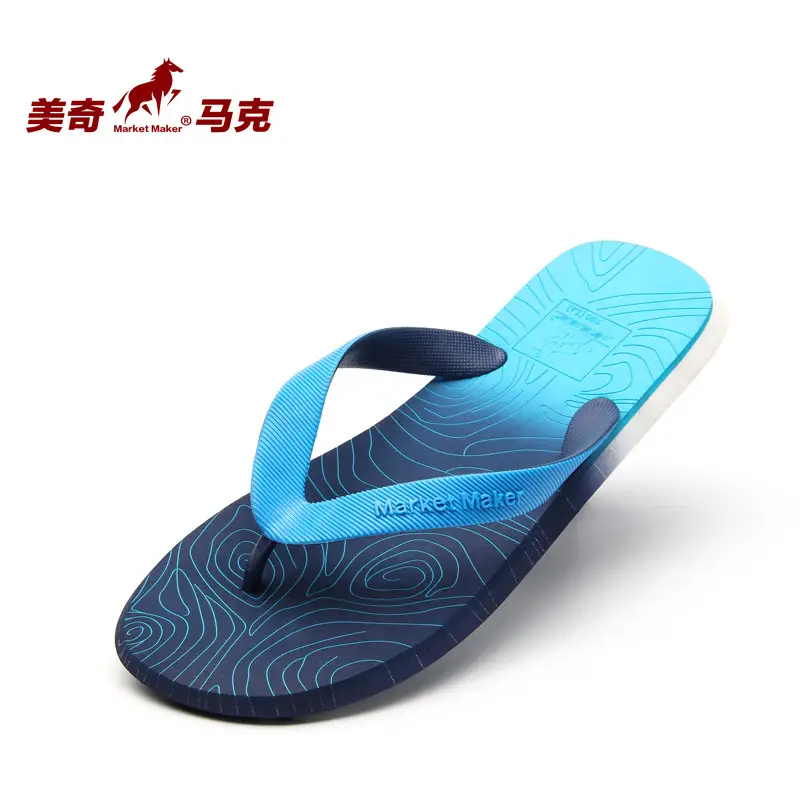 Vietnamese Men's Blue Gradient Beach Flip Flops 2026