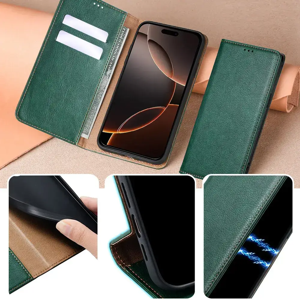 Black Leather Magnetic Phone Case S25 — feature 10