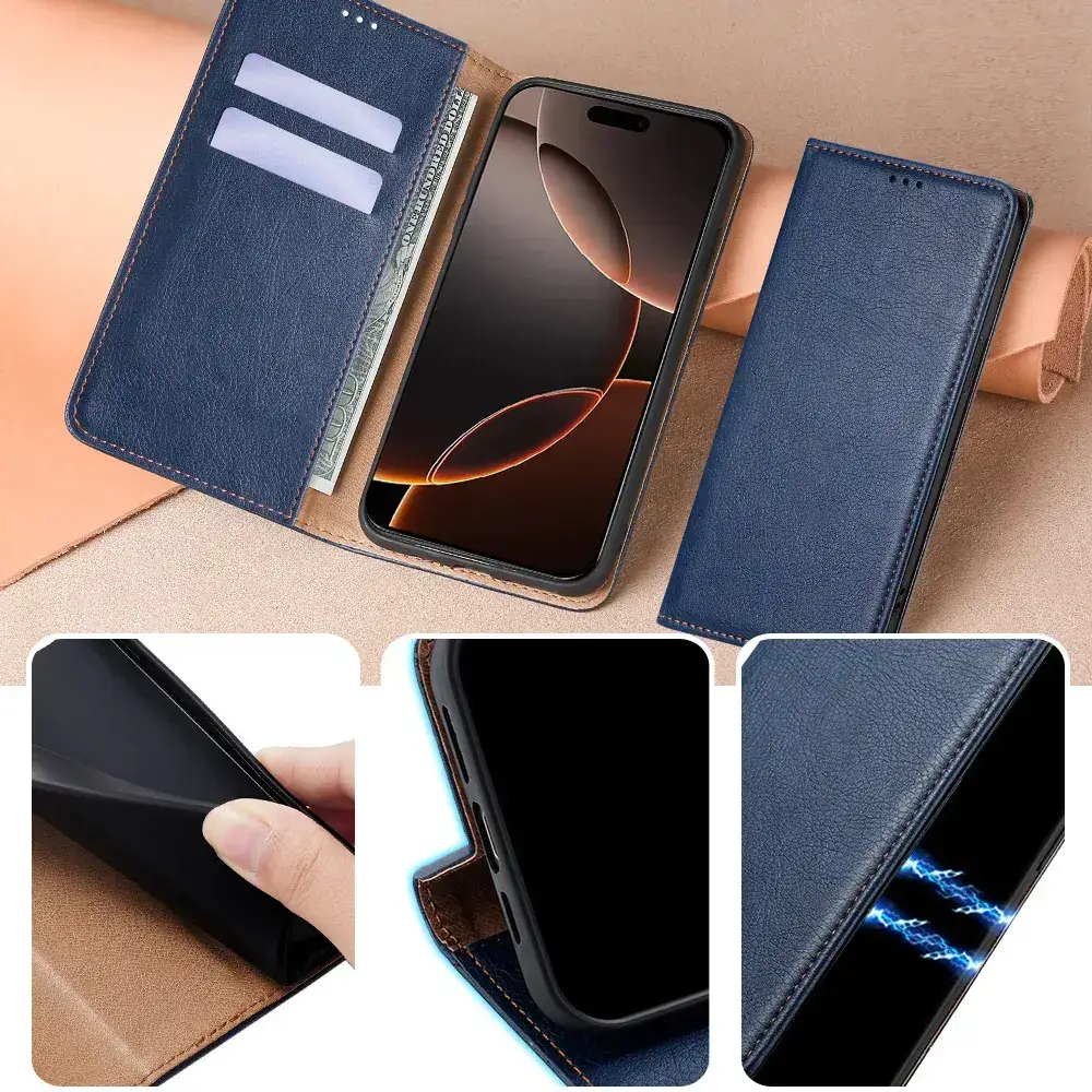 Black Leather Magnetic Phone Case S25 — feature 12