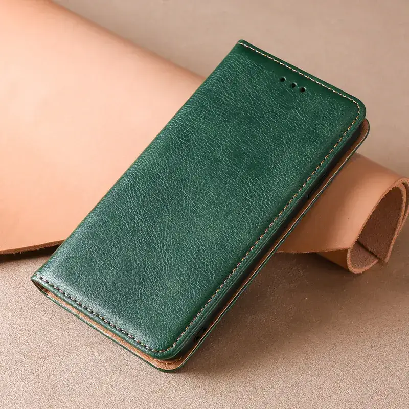 Black Leather Magnetic Phone Case S25 - Image 3