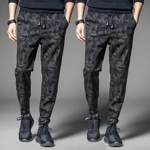 New Men Camouflage Slim Fit Pants Dark Pattern