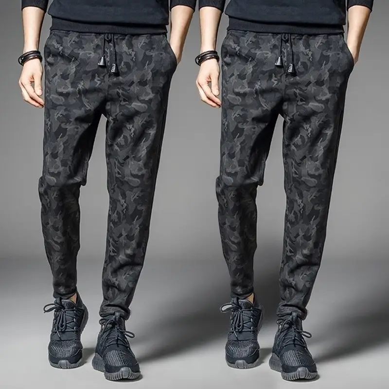 New Men Camouflage Slim Fit Pants Dark Pattern