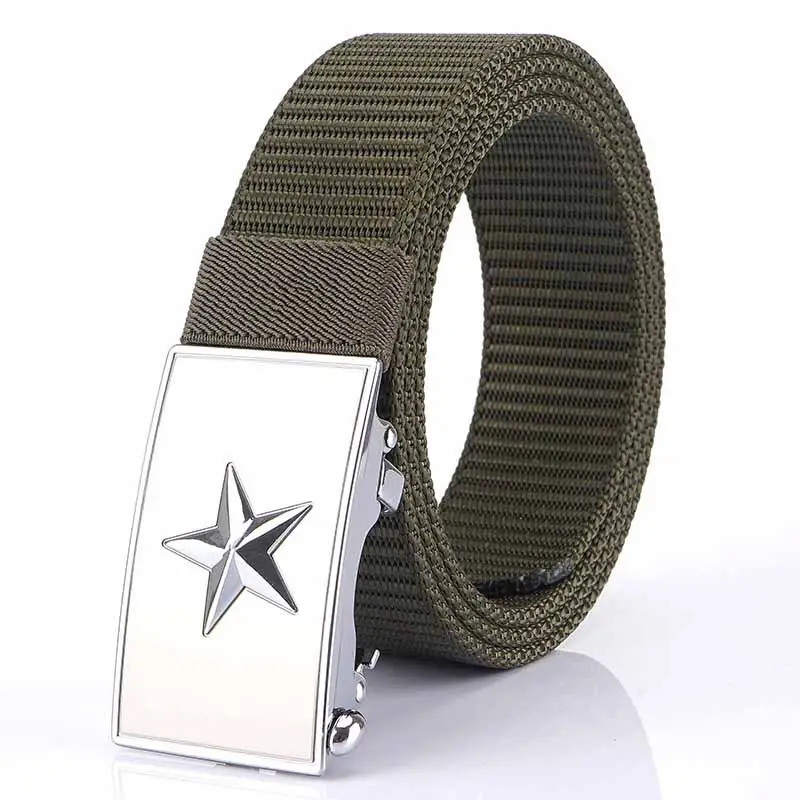 Men's Star Buckle Nylon Belt 3.5" Automatic