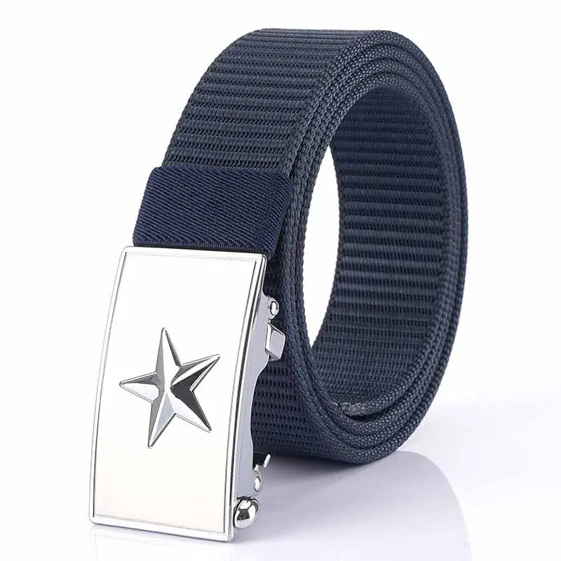 Men's Star Buckle Nylon Belt 3.5" Automatic