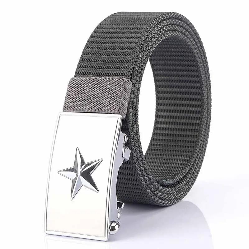 Men's Star Buckle Nylon Belt 3.5" Automatic