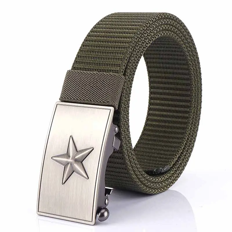 Men's Star Buckle Nylon Belt 3.5" Automatic