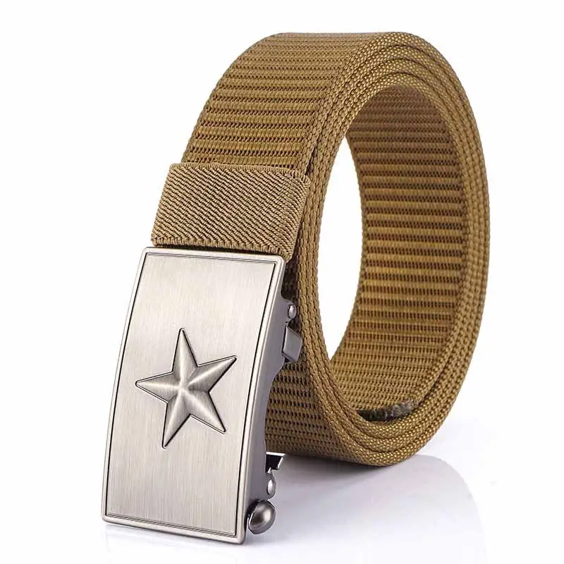 Men's Star Buckle Nylon Belt 3.5" Automatic