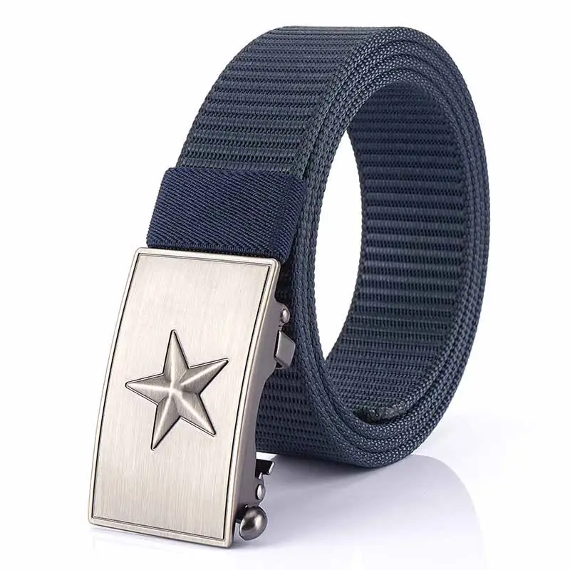 Men's Star Buckle Nylon Belt 3.5" Automatic