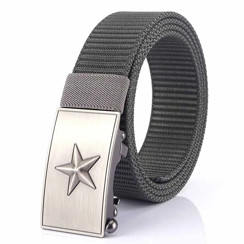 Men's Star Buckle Nylon Belt 3.5" Automatic