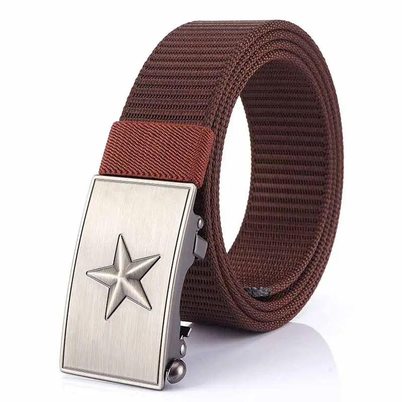 Men's Star Buckle Nylon Belt 3.5" Automatic