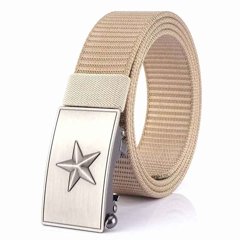 Men's Star Buckle Nylon Belt 3.5" Automatic