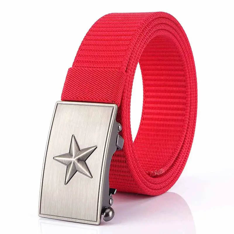Men's Star Buckle Nylon Belt 3.5" Automatic