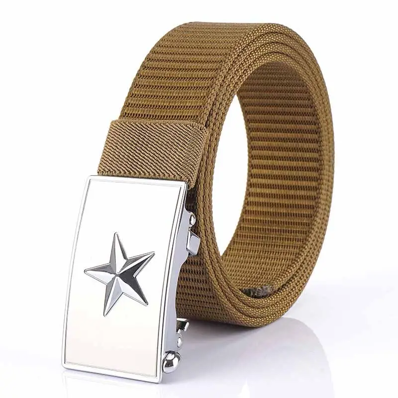 Men's Star Buckle Nylon Belt 3.5" Automatic