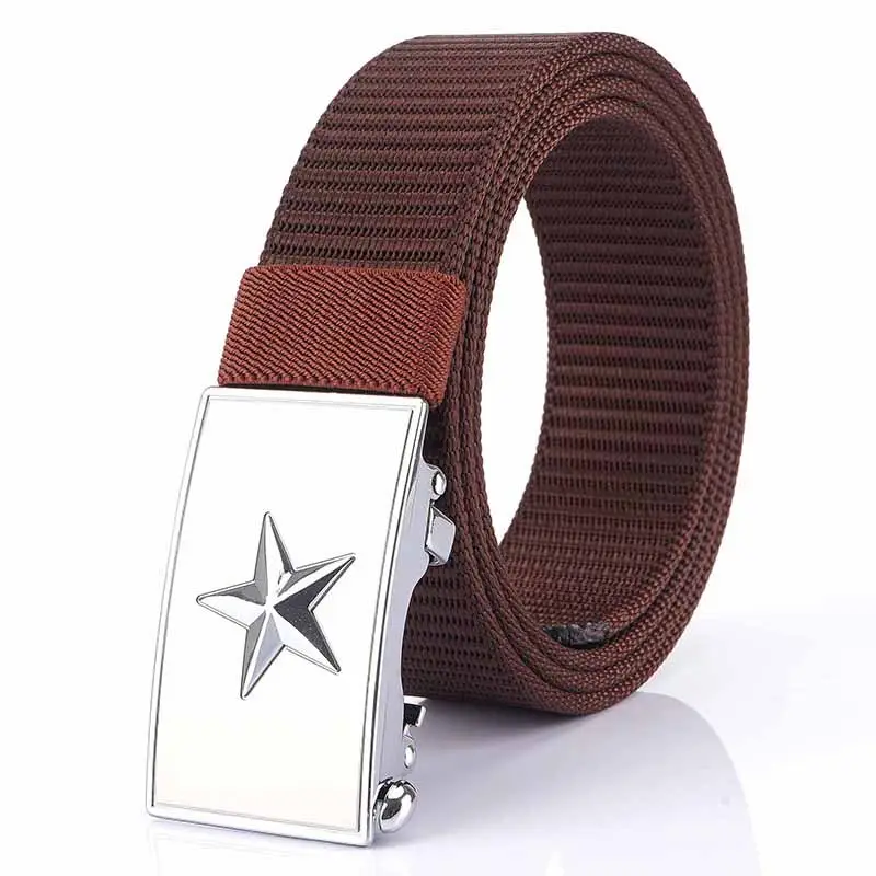 Men's Star Buckle Nylon Belt 3.5" Automatic