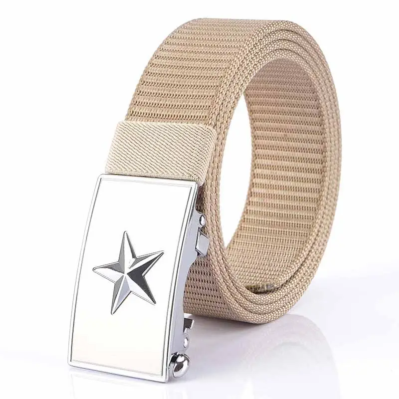 Men's Star Buckle Nylon Belt 3.5" Automatic
