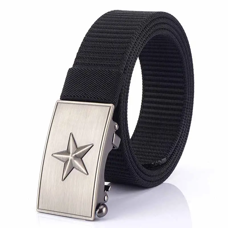 Men's Star Buckle Nylon Belt 3.5" Automatic