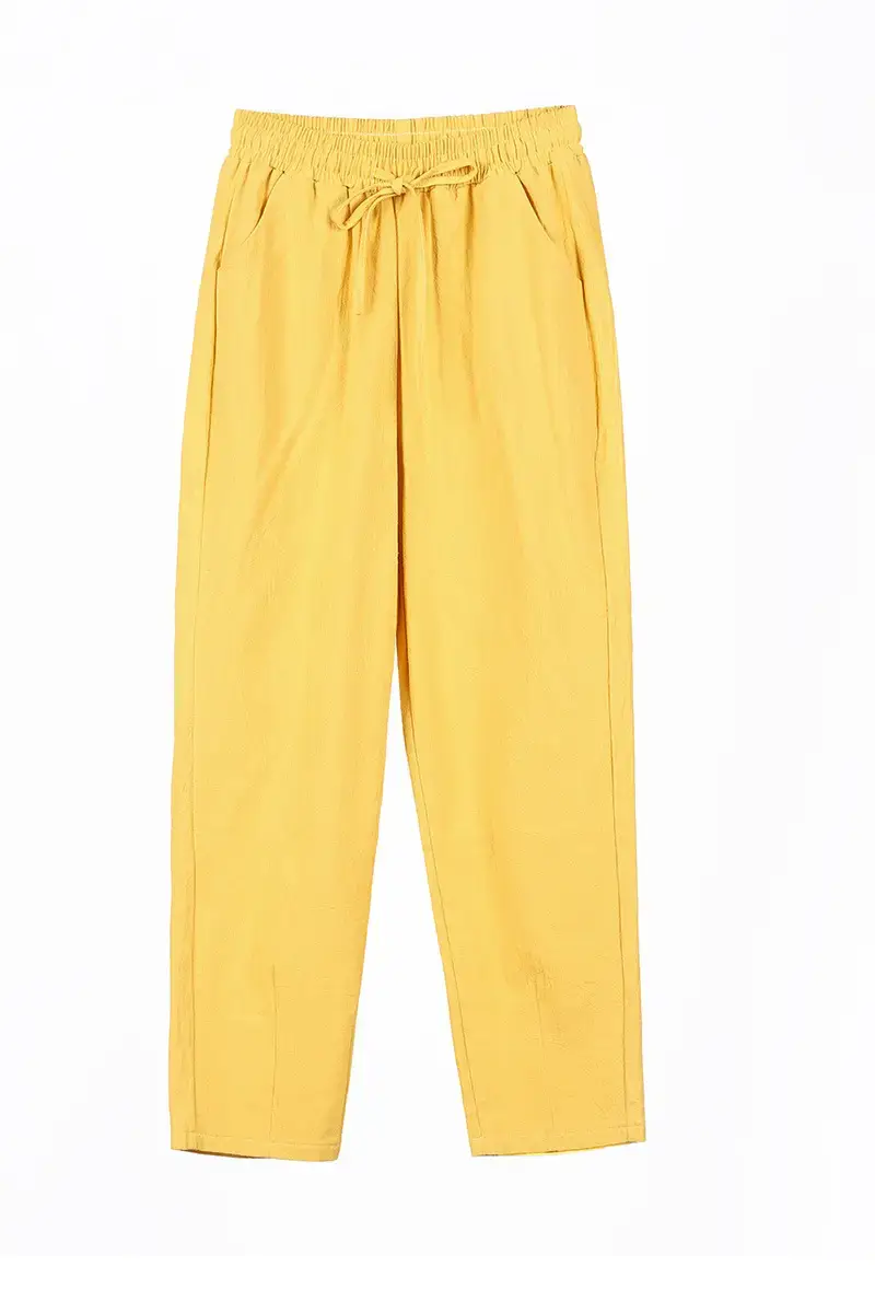 Women Cotton Harem Pants Blue Red Stripes Spring 2023 - Image 6